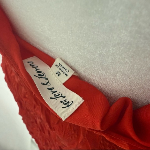 For Love & Lemons Red Textured Mini Dress M Bow - Picture 3 of 11
